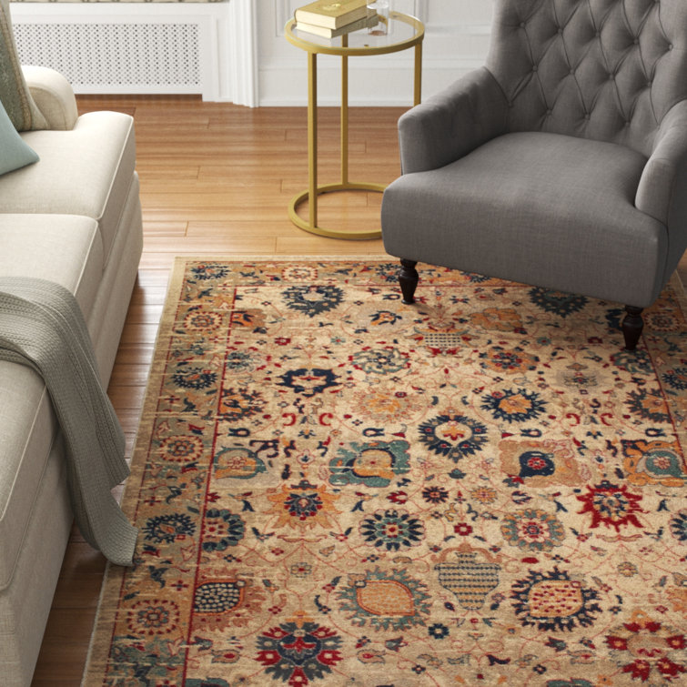 Charlton Home® Cuthbertson Oriental Ivory/Blue Area Rug Wayfair